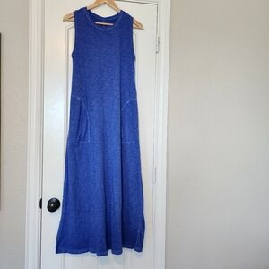 Blue Sleeveless Sundress Enzyme Washed